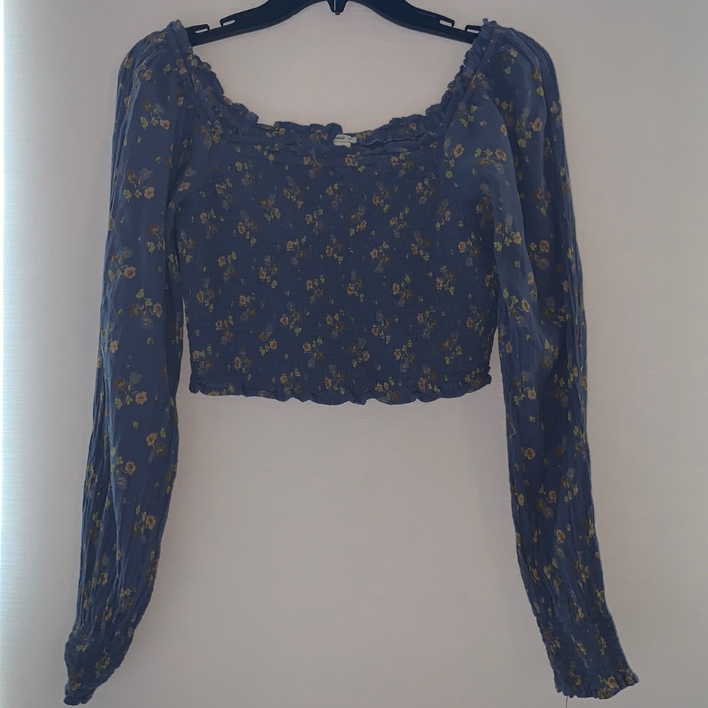 Blue floral long sleeve